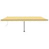 vidaXL Toldo autom&aacute;tico LED sensor de viento amarillo blanco 600x300cm