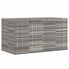 vidaXL Ba&uacute;l para cojines de jard&iacute;n rat&aacute;n PE gris 194x100x103 cm