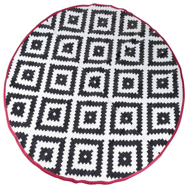 Bo-Camp Alfombra exterior Chill mat Falconwood redonda blanco negro 2m