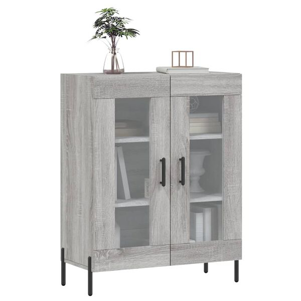 vidaXL Aparador de madera de ingenier&iacute;a gris Sonoma 69,5x34x90 cm
