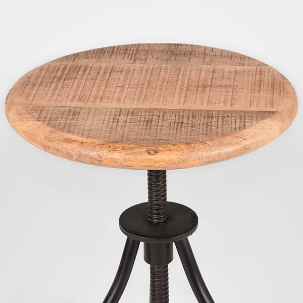 LABEL51 Taburete Jaipur madera/negro 35x35x46-75 cm