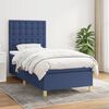vidaXL Cama box spring con colch&oacute;n tela azul 80x200 cm