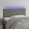 vidaXL Cabecero con LED de terciopelo gris claro 100x5x78/88 cm