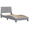 vidaXL Estructura de cama sin colch&oacute;n Hanko tela gris claro 90x200 cm