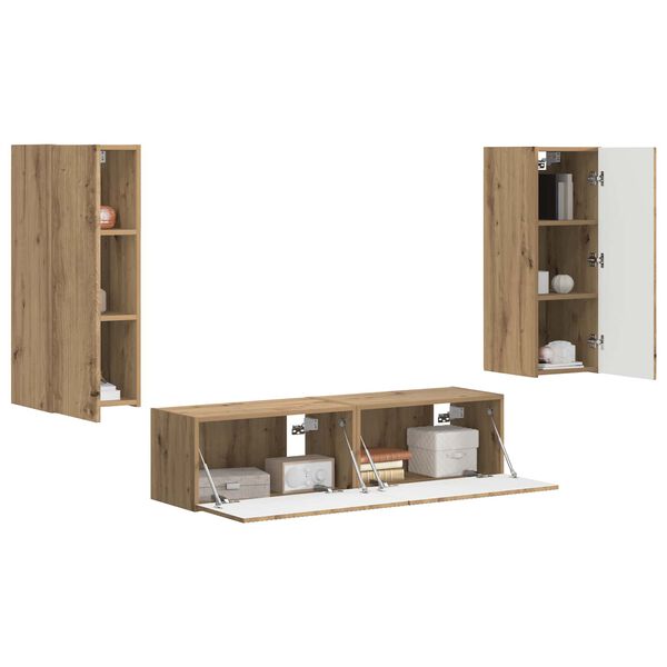 vidaXL Conjunto de mueble de TV 2 pcs Roble artesanal