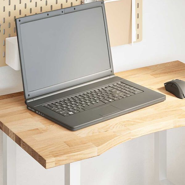 vidaXL Tablero escritorio rectangular madera maciza roble sin tratar