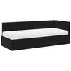 vidaXL Estructura de Cama Esquina con Colch&oacute;n 2 pcs Negro Terciopelo