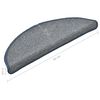 vidaXL Felpudos para escaleras (15 unidades, 56 x 17 x 3 cm, gris claro y azul, semicirculares)