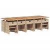 vidaXL Set comedor de jard&iacute;n con cojines 15 pzas rat&aacute;n sint&eacute;tico beige