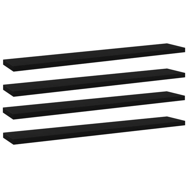 vidaXL Estantes para estanter&iacute;a 4 uds contrachapada negro 60x10x1,5 cm