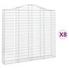 vidaXL Cestas de gaviones 8 uds forma de arco hierro 200x30x180/200 cm