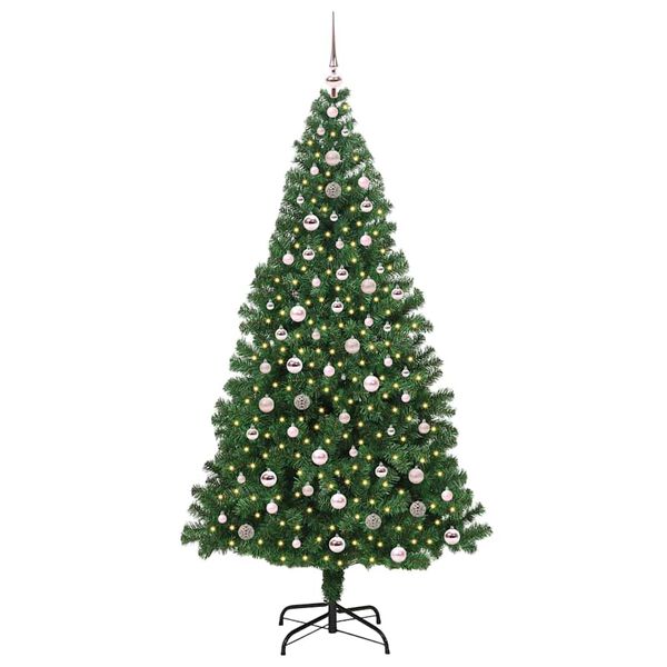 vidaXL &Aacute;rbol de Navidad artificial Verde 240 cm PVC y Acero y Pl&aacute;stico