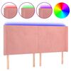 vidaXL Cabecero con LED de terciopelo rosa 183x16x118/128 cm