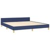 vidaXL Estructura de cama con cabecero sin colch&oacute;n tela azul 180x200cm