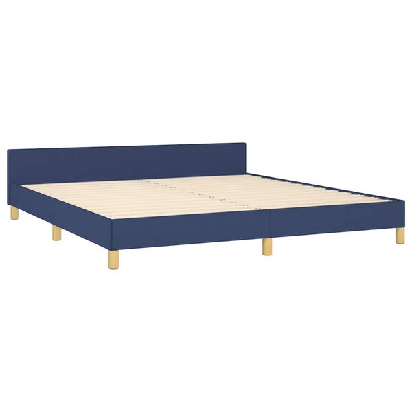 vidaXL Estructura de cama con cabecero sin colch&oacute;n tela azul 180x200cm
