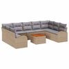vidaXL Conjunto de sof&aacute;s de jard&iacute;n 10 uds. Beige rat&aacute;n sint&eacute;tico