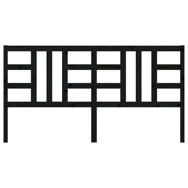 vidaXL Cabecero de cama madera maciza de pino negro 186x4x100 cm