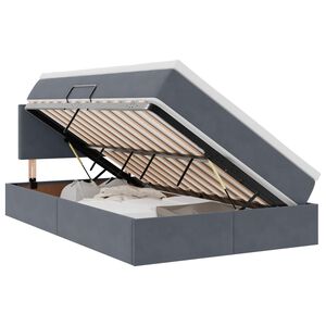 vidaXL Cama con almacenamiento y LED con LED Gris oscuro 120 x 190 cm