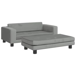 vidaXL Cama de perros con extensi&oacute;n terciopelo gris claro 100x50x30 cm