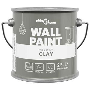 vidaXL Pintura de pared Gris 2,5 L Impresi&oacute;n en pared