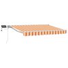 vidaXL Armaz&oacute;n de toldo manual con LEDs Amarillo y Naranja 2,5 x 2 m