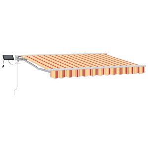 vidaXL Armaz&oacute;n de toldo manual con LEDs Amarillo y Naranja 2,5 x 2 m