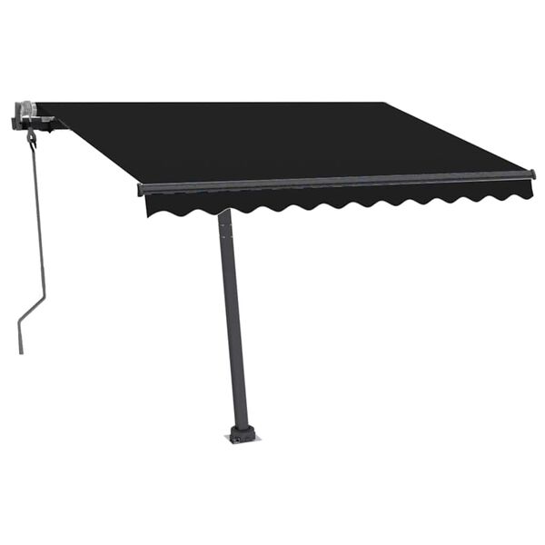 vidaXL Toldo manual retr&aacute;ctil con LED antracita 300x250 cm