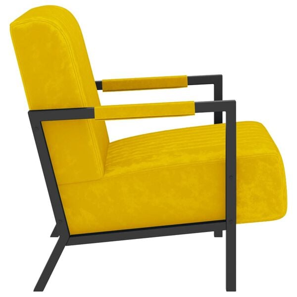 vidaXL Sill&oacute;n de terciopelo amarillo mostaza