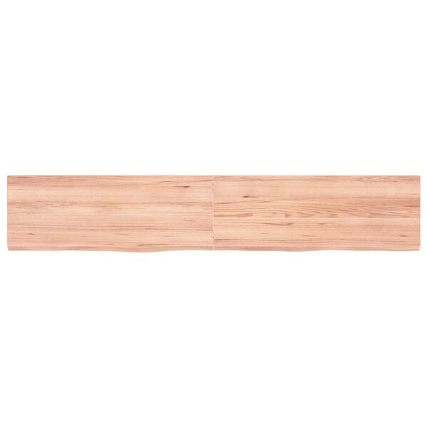 vidaXL Encimera ba&ntilde;o madera maciza tratada marr&oacute;n claro 160x30x(2-4)cm