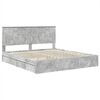vidaXL Cama con almacenamiento con cabecera Gris Concreto 200 x 200 cm