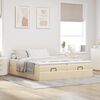 vidaXL Estructura de cama otomana con colchones tela crema 200x200cm