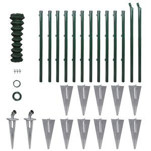 vidaXL Valla met&aacute;lica con estacas postes acero galvanizado 0,8x25 m