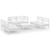vidaXL Juego de muebles de jard&iacute;n 7 piezas madera maciza pino blanco