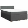 vidaXL Cama box spring con colch&oacute;n tela gris oscuro 140x200 cm
