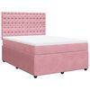 vidaXL Cama box spring con colch&oacute;n terciopelo rosa 140x190 cm