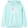 Sudadera con capucha infantil verde agua 128
