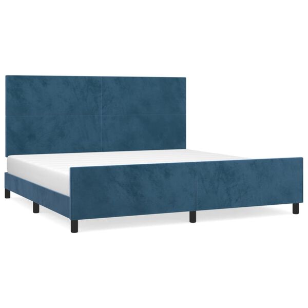 vidaXL Estructura cama sin colch&oacute;n terciopelo azul oscuro 200x200 cm