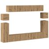 vidaXL Mueble para TV de pared madera contrachapada artesanal 8 piezas