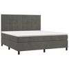 vidaXL Cama box spring colch&oacute;n y LED terciopelo gris oscuro 180x200 cm
