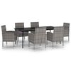 vidaXL Juego de comedor de jard&iacute;n 7 piezas gris antracita