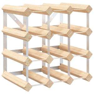 vidaXL Botellero para 12 botellas de madera maciza de pino