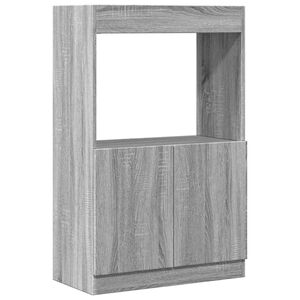 vidaXL Aparador de madera de ingenier&iacute;a gris Sonoma 63x33x100 cm