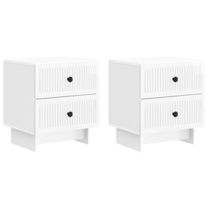 vidaXL Armario de Noche con caj&oacute;n 2 pcs Brillante 43 x 34,5 x 47,5 cm