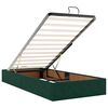 vidaXL Estructura de cama otomana con colch&oacute;n terciopelo verde oscuro