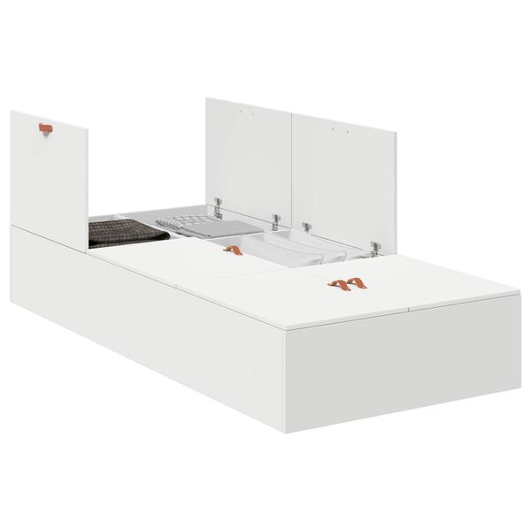 vidaXL Cama con almacenamiento 90 x 190 cm Madera contrachapada