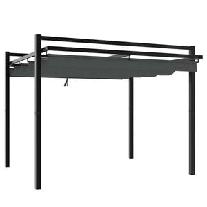 vidaXL Cenador de jard&iacute;n con techo retr&aacute;ctil aluminio antracita 3x3 m