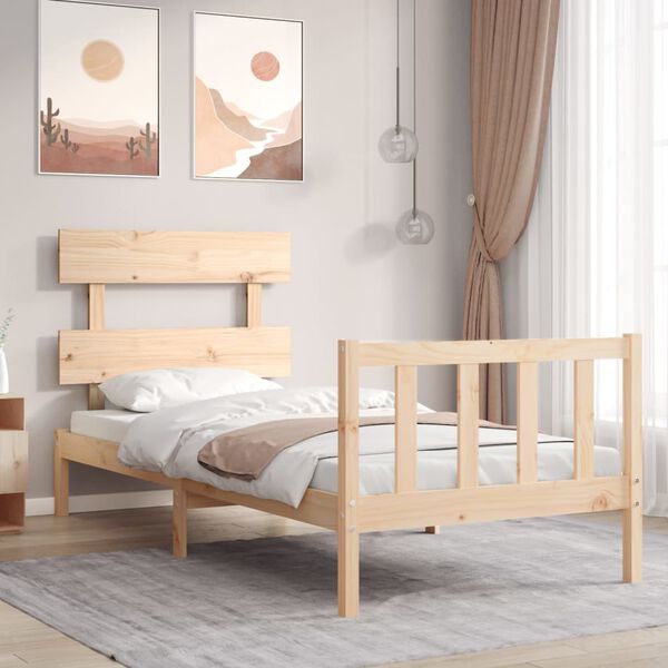 vidaXL Estructura de cama sin colch&oacute;n madera maciza de pino 90x200 cm