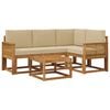 vidaXL Conjunto de sof&aacute;s de exterior 5 uds. Natural y Beige Poli&eacute;ster