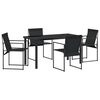 vidaXL Conjunto de Comedor de Jard&iacute;n 5 pcs Negro