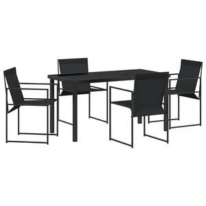 vidaXL Conjunto de Comedor de Jard&iacute;n 5 pcs Negro